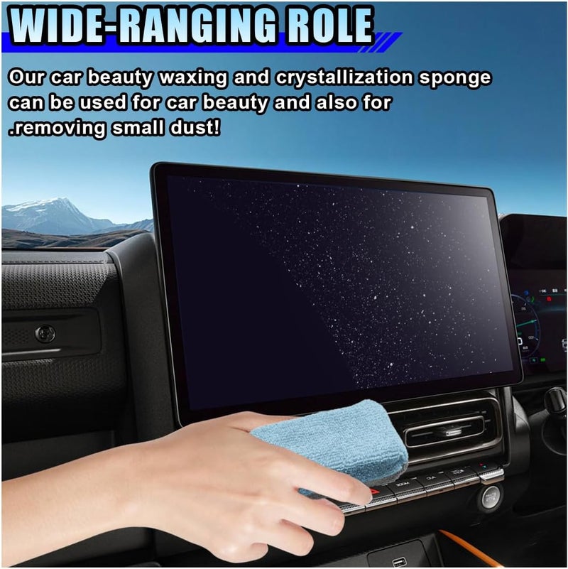 LHDOS 12PCS Ceramic Coating Applicator Sponge, 4.13'' x 1.84'' Microfiber Car Detailing Applicator Pad, Rectangular Car Foam Cleaning Pad, Auto Polishing Pad for Wax, Paint, Sealant (Blue) - Image 5